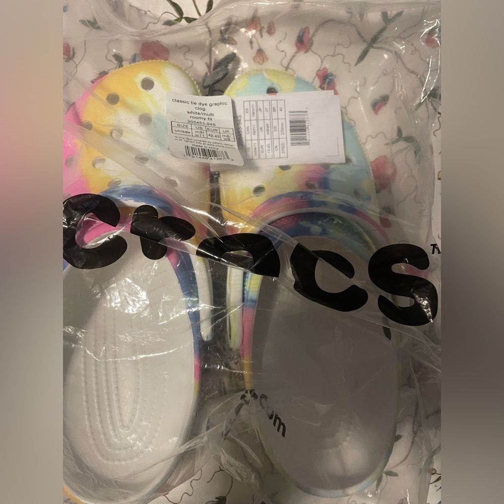Watercolor Tie Dye Crocs W11/M9 NWT